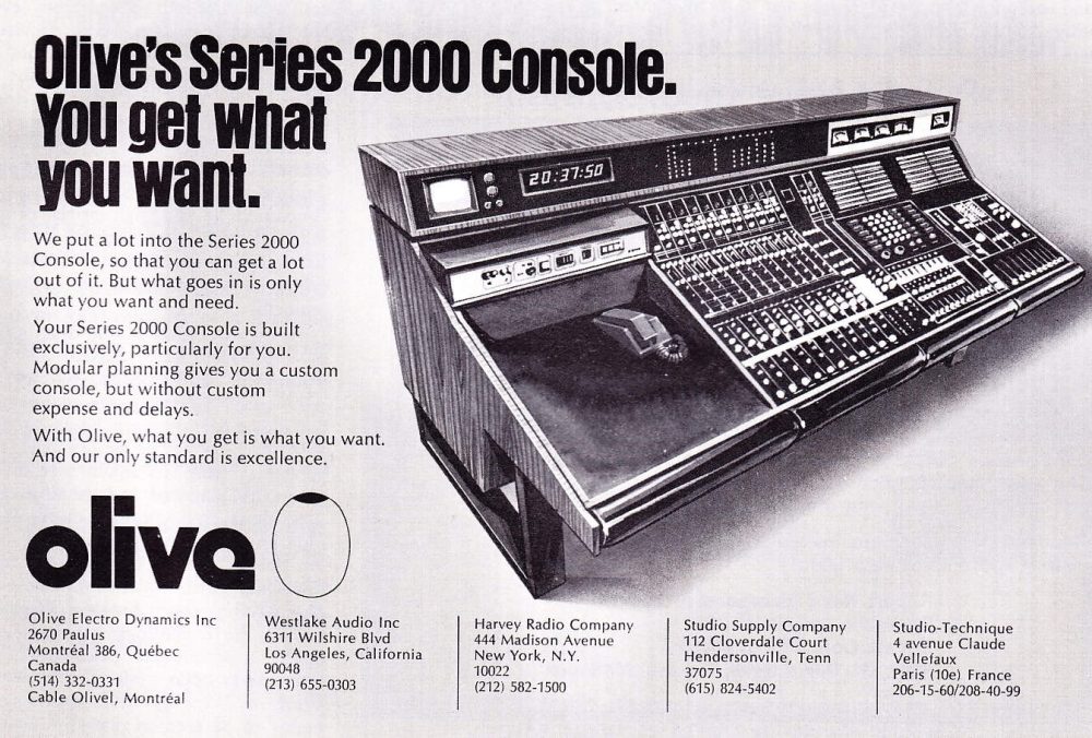 olive 2000 console 1972
